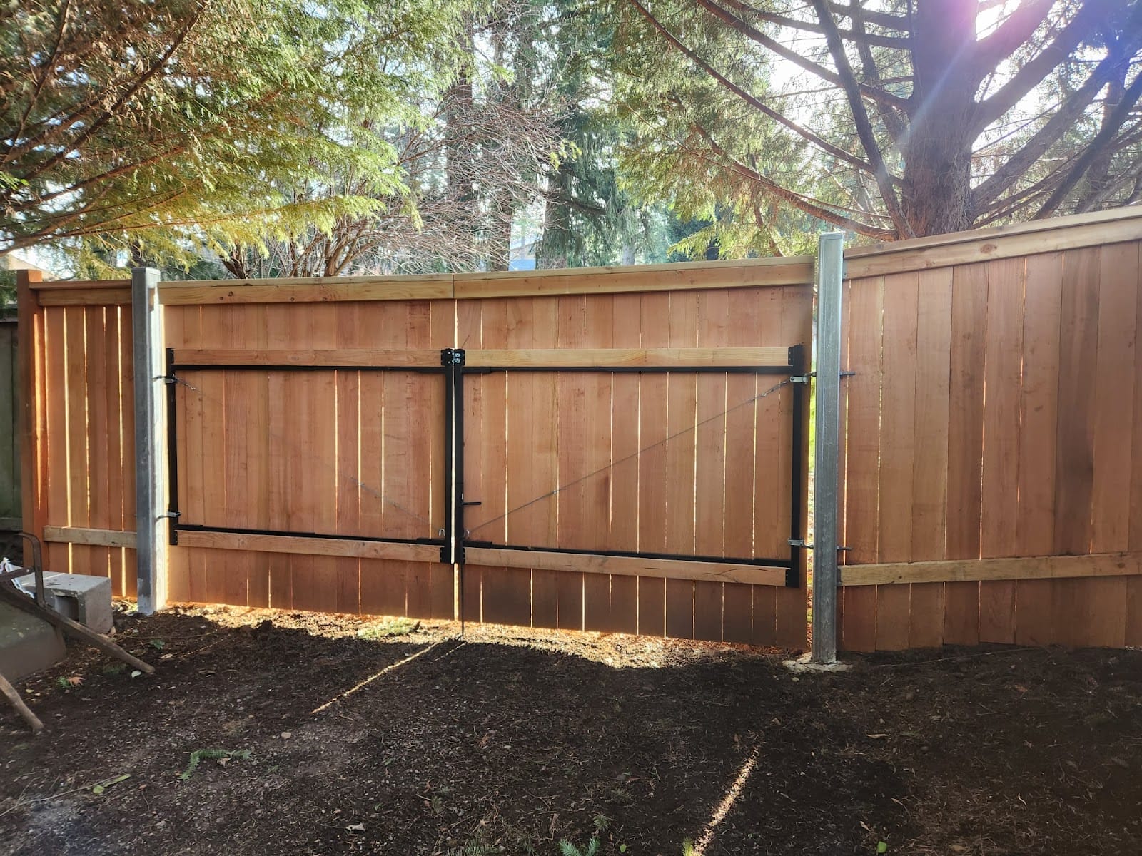 Top Cap Style Double Drive Gates with HD Steel Post Upgrade